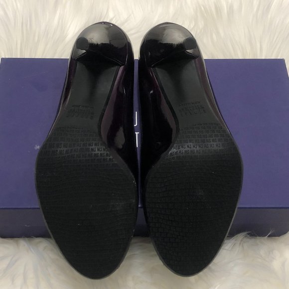 Stuart Weitzman Avignon Grape Soft Patent Peep Toe Heels - Size 7B - Picture 5 of 10